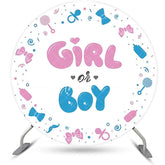 Aperturee - Girl Or Boy White Round Backdrop For Gender Reveal